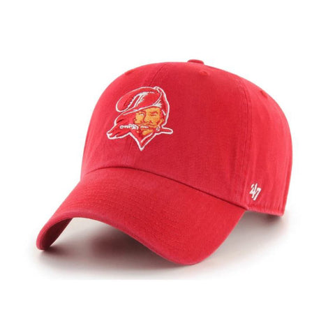 Shop Tampa Bay Buccaneers 47 Brand Red Orange Retro Logo Clean Up Adj. Slouch Hat Cap - Sporting Up