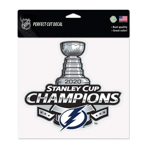 Handla Tampa Bay Lightning 2020 NHL Stanley Cup Champions Perfect Cut Dekal (8"x8") - Sporting Up