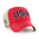 Operation Hat Trick OHT USA '47 Red Trawler Clean Up Mesh Back Adj. Hat Cap - Sporting Up