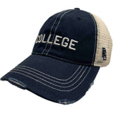 "College" Animal House Original Retro Brand Navy Distressed Mesh Adj. Hat Cap - Sporting Up