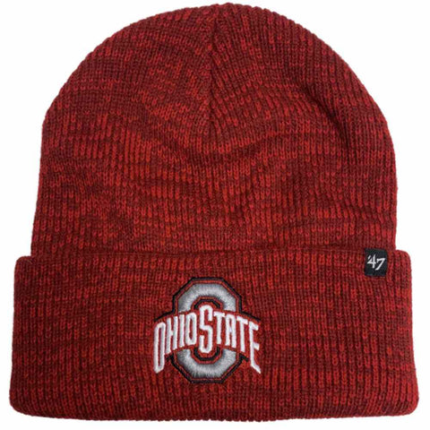 Shop Ohio State Buckeyes '47 Red Knit Brain Freeze Cuffed Beanie Hat Cap - Sporting Up