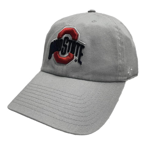 Ohio State Buckeyes '47 graue Clean-Up-Slouch-Mütze mit verstellbarem Riemen – sportlich