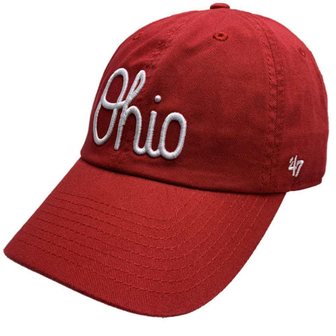 Ohio State Buckeyes '47 Script Clean Up Adjustable Strap Slouch Hat Cap - Sporting Up