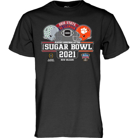 Boutique ohio state buckeyes clemson tigres 2021 cfp sugar bowl game duel t-shirt - sporting up