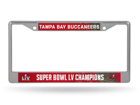 Shop Tampa Bay Buccaneers 2020-2021 Super Bowl LV Champs Chrome License Plate Frame - Sporting Up