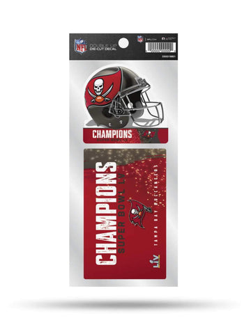 Shop Tampa Bay Buccaneers 2020-2021 Super Bowl LV Champs Double Up Die Cut Stickers - Sporting Up