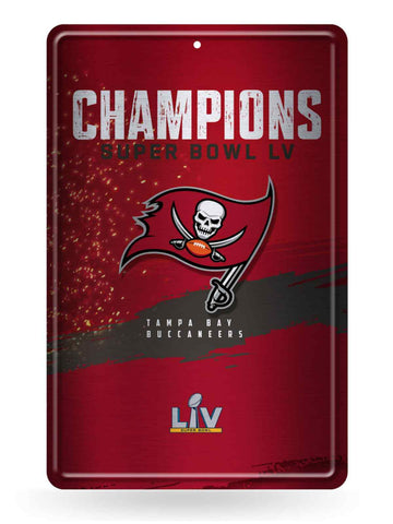Kaufen Sie großes Metallwandschild „Tampa Bay Buccaneers 2020–2021 Super Bowl LV Champions“ – „Sporting Up“.
