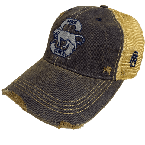 Penn State Nittany Lions Retro Brand Vintage Navy Distressed Mesh Adj. Hat Cap - Sporting Up