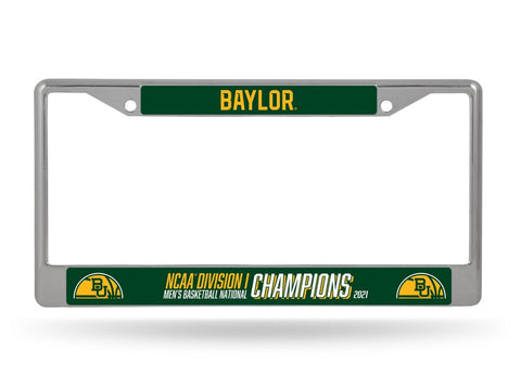 Shop Baylor Bears 2020-2021 Basketball National Champions Chrome License Plate Frame - Sporting Up
