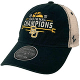 Baylor Bears 2021 NCAA Basketball National Champions Green/Stone Mesh Hat Cap - Sporting Up