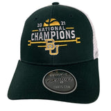 Baylor Bears 2021 NCAA Basketball National Champions Green/White Mesh Hat Cap - Sporting Up