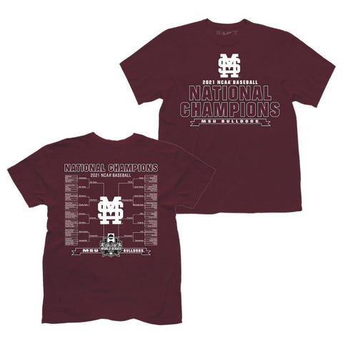 Shop Mississippi State Bulldogs 2021 College World Series Champions Bracket T-Shirt - Sporting Up