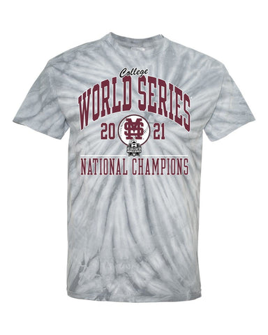 Shop Mississippi State Bulldogs 2021 College World Series Champions Tie Dye T-Shirt - Sporting Up