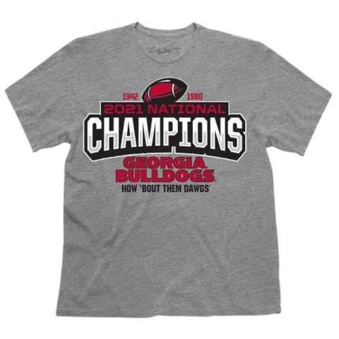 Kaufen Sie das Victory Georgia Bulldogs 2021 National Champions Soft Triblend Grau-T-Shirt – sportlich