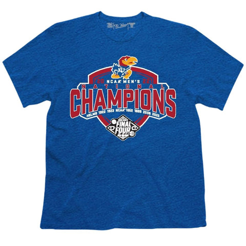 La victoria camiseta real de los campeones nacionales de baloncesto de los kansas jayhawks - sporting up