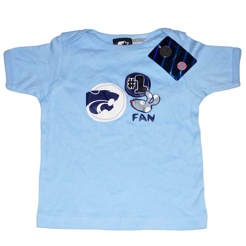 Kansas state wildcats #1 fan starter baby spädbarn blå t-shirt - sportiga upp