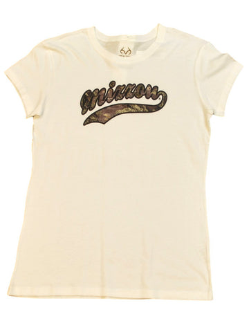 Missouri Tigers The Game Damen-T-Shirt mit Realtree-Camouflage-Logo von Outfitters, weiß (L) – sportlich