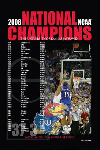 Shop Kansas Jayhawks KU 2008 NCAA National Champions Schedule Print Poster - Sporting Up