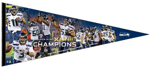 Kaufen Sie den Premium-Wimpel „Seattle Seahawks Super Bowl XLVIIII Champions 17'' x 40'' für Spieler – Sporting Up“.