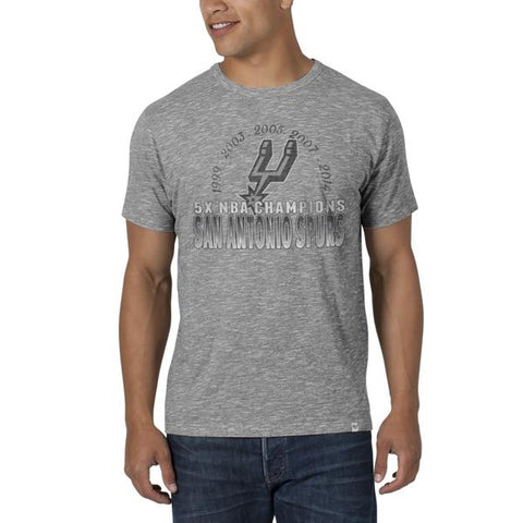 San Antonio Spurs 47 Brand 2014  Champions 5 Times Heather Gray Scrum T-Shirt - Sporting Up