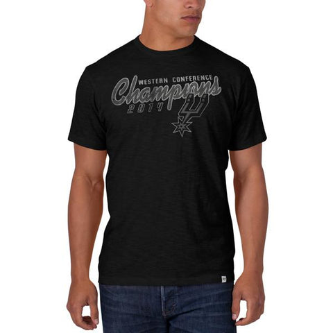 San Antonio spornt 47 Brand 2014 Western Conference Champions an, schwarzes Scrum-T-Shirt – sportlich