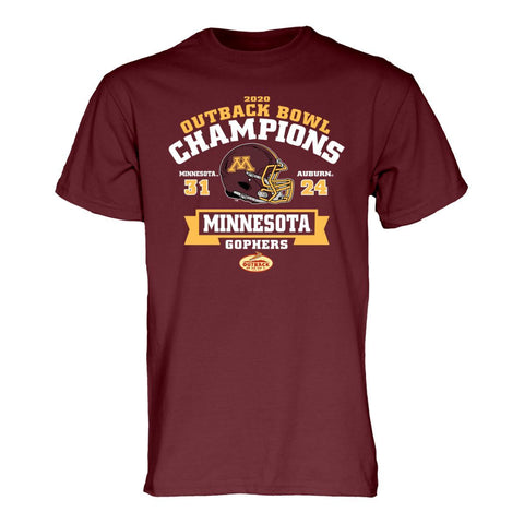 Shop Minnesota Golden Gophers 2020 CFP Outback Bowl Champions Game Score T-Shirt - Sporting Up