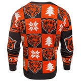 Chicago Bears NFL Forever Collectibles Orange & Navy Knit Patches Ugly Sweater - Sporting Up