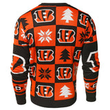 Hässlicher Pullover mit orangefarbenen und schwarzen Strickaufnähern der Cincinnati Bengals Forever Collectibles – sportlich