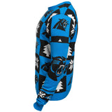Carolina Panthers Forever Collectibles suéter feo con parches de punto azul y negro - Sporting Up