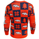 Denver Broncos NFL Forever Collectibles Orange & Navy Knit Patches Ugly Sweater - Sporting Up