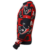 Houston Texans NFL Forever Collectibles Hässlicher Pullover mit roten und marineblauen Strickaufnähern – sportlich