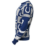 Indianapolis Colts Forever Collectibles Pull laid avec patchs en tricot bleu et gris - Sporting Up