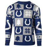 Hässlicher Pullover mit blauen und grauen Strickaufnähern der Indianapolis Colts Forever Collectibles – sportlich