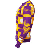 Hässlicher Pullover mit lila und gelben Strickaufnähern der Minnesota Vikings Forever Collectibles – sportlich