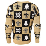 New Orleans Saints Forever Collectibles Black & Gold Knit Patches Ugly Sweater - Sporting Up