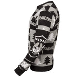 Las Vegas Raiders nfl Forever Collectibles patchs en tricot noir et gris pull laid - faire du sport