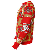 San Francisco 49ers NFL Forever Collectibles Rotgold-Strickpatches, hässlicher Pullover – sportlich