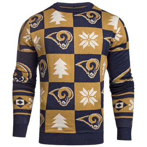 Los Angeles la Rams Forever Collectibles Pull laid en tricot bleu marine et doré - Sporting Up