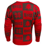 Tampa Bay Buccaneers NFL FC Red & Dark Gray Knit Patches Ugly Sweater - Sporting Up