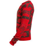 Tampa bay buccaneers nfl fc röd & mörkgrå stickade patchar ful tröja - sportig