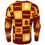 Washington Redskins Forever Collectibles Burgundy Gold Knit Patches Ugly Sweater - Sporting Up