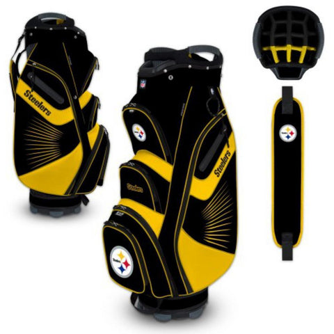 Shop Pittsburgh Steelers WinCraft "The Bucket II" 14-Way Cooler Cart Golf Bag - Sporting Up