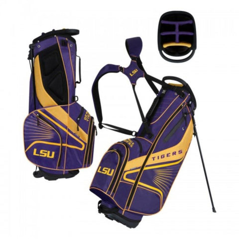 Shop LSU Tigers WinCraft "Grid Iron III" 6-Way Stand Golf Bag - Sporting Up