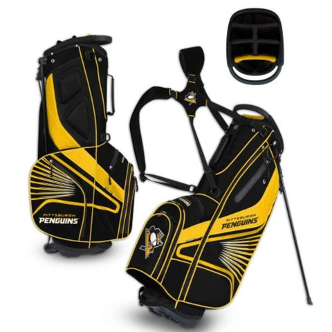 Shop Pittsburgh Penguins WinCraft "Grid Iron III" 6-Way Stand Golf Bag - Sporting Up