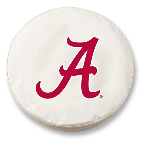 Alabama Crimson Tide HBS White Vinyl "A" Fitted Car Tire Cover - Sporting Up