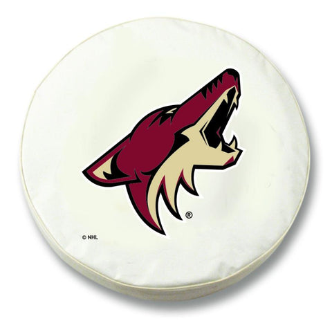 Shop Arizona Coyotes HBS White Vinyl Fitted Spare Car Tire Cover - Sporting Up