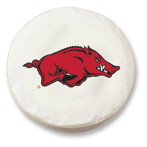 Shop Arkansas Razorbacks HBS White Vinyl Fitted Spare Car Tire Cover - Sporting Up