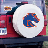 Boise State Broncos HBS White Vinyl Fitted Spare Car Tire Cover - Sporting Up