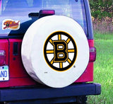 Housse de pneu de voiture de secours équipée en vinyle blanc hbs des Bruins de Boston - Sporting up