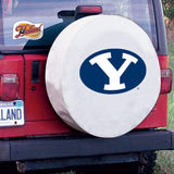 BYU Cougars HBS White Vinyl Fitted Spare Car Tire Cover - Sporting Up
